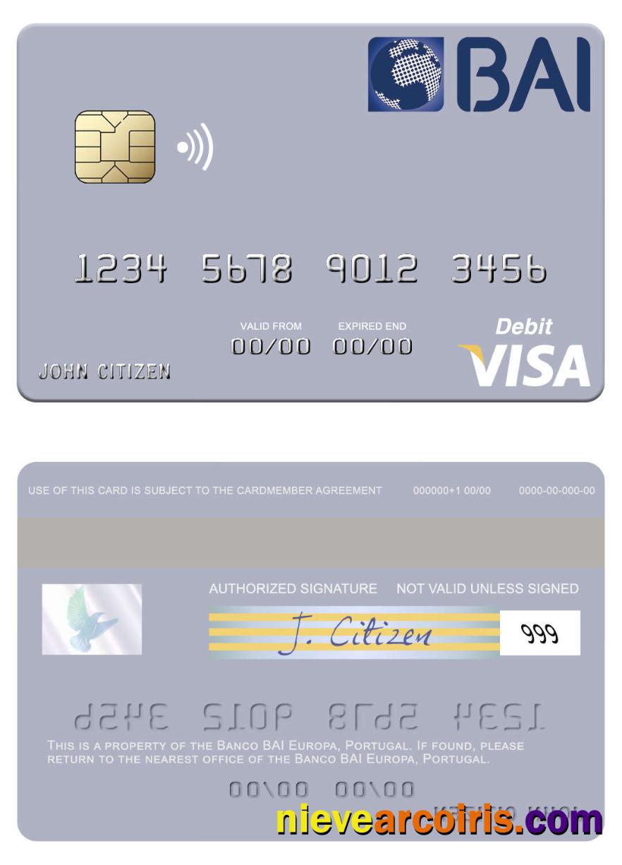 Portugal Banco BAI Europa visa debit card